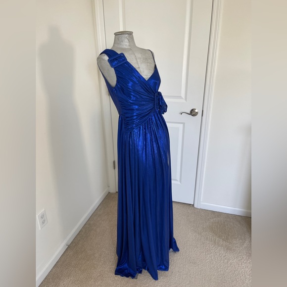 Retrofete "Natalie"Royal Blue metallic Gown - Picture 4 of 14